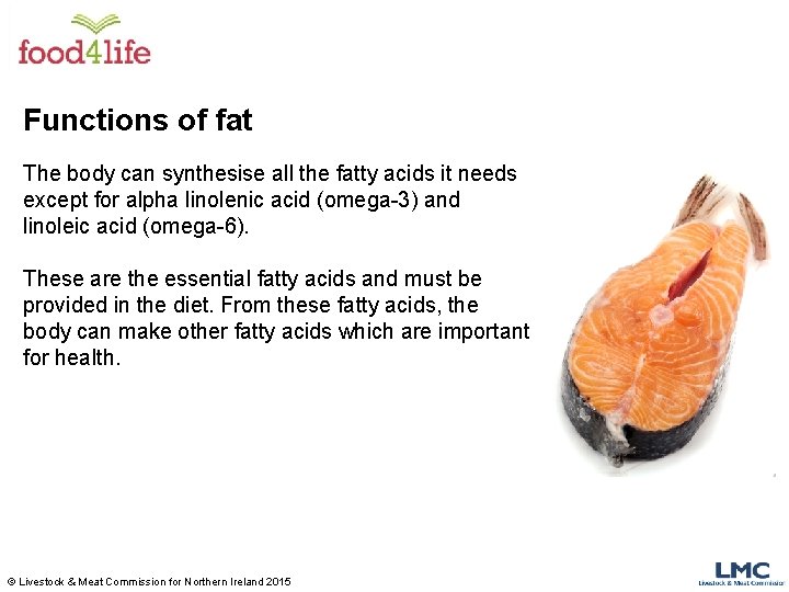 Functions of fat The body can synthesise all the fatty acids it needs except Functions of fat The body can synthesise all the fatty acids it needs except