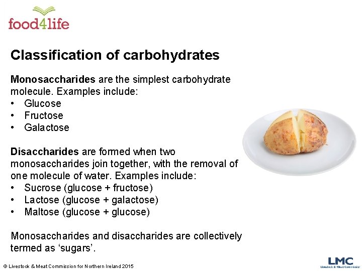 Classification of carbohydrates Monosaccharides are the simplest carbohydrate molecule. Examples include: • Glucose • Classification of carbohydrates Monosaccharides are the simplest carbohydrate molecule. Examples include: • Glucose •
