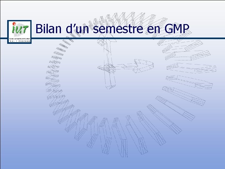 Bilan d’un semestre en GMP 