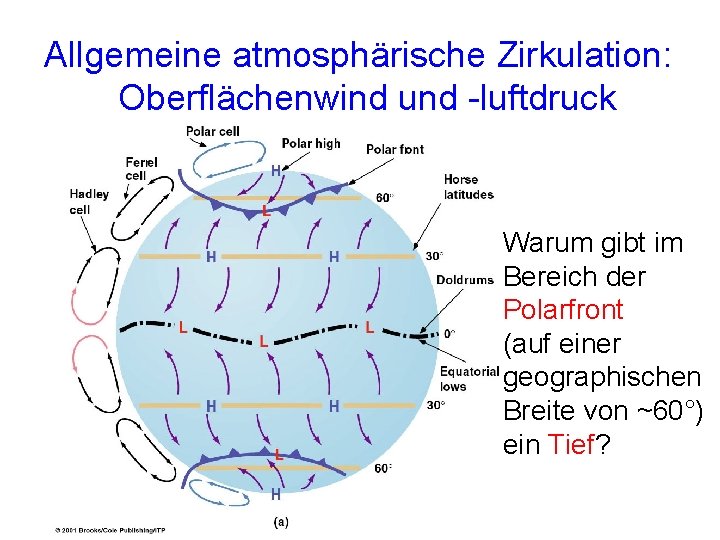 Allgemeine atmosphärische Zirkulation: Oberflächenwind und -luftdruck Warum gibt im Bereich der Polarfront (auf einer Allgemeine atmosphärische Zirkulation: Oberflächenwind und -luftdruck Warum gibt im Bereich der Polarfront (auf einer