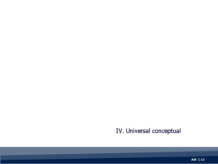 IV. Universal conceptual ASF | 13 