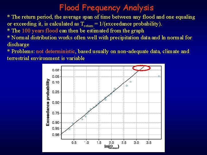 Flood Frequency Analysis * The return period, the average span of time between any