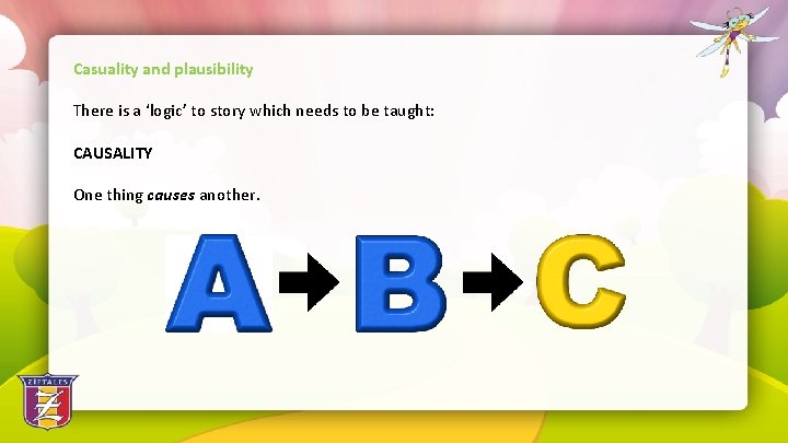Casuality and plausibility There is a ‘logic’ to story which needs to be taught: