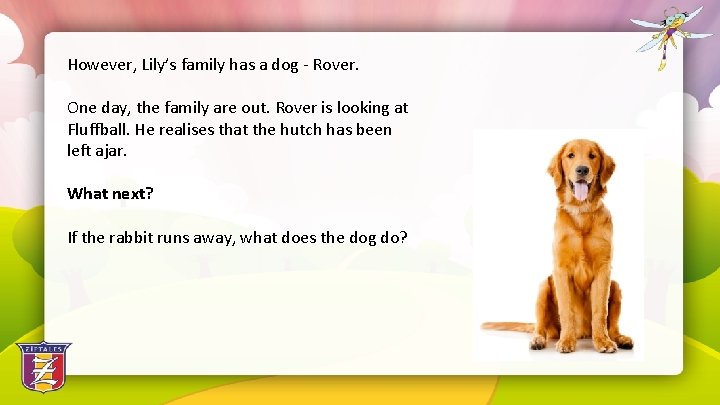However, Lily’s family has a dog - Rover. One day, the family are out.