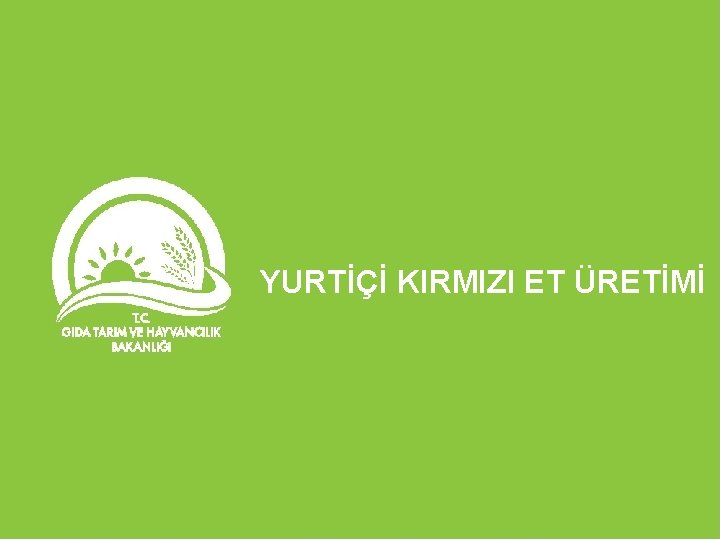 YURTİÇİ KIRMIZI ET ÜRETİMİ 