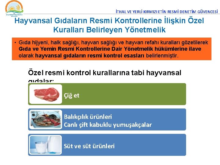 İTHAL VE YERLİ KIRMIZI ETİN RESMİ DENETİM GÜVENCESİ Hayvansal Gıdaların Resmi Kontrollerine İlişkin Özel