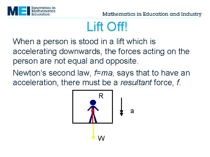 Lift Off! When a person is stood in a lift which is accelerating downwards,