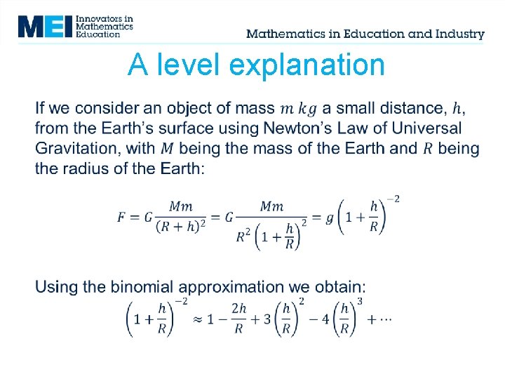 A level explanation • 