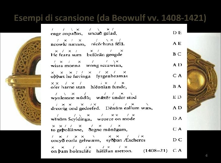 Esempi di scansione (da Beowulf vv. 1408 -1421) 6 