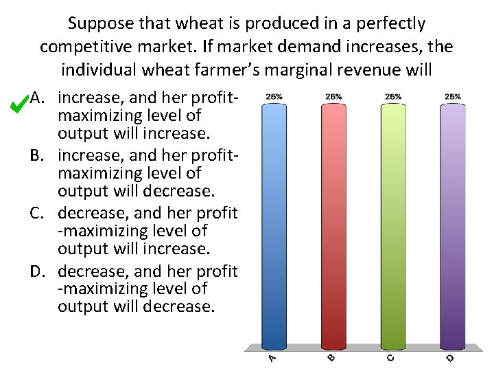 Suppose that wheat is produced in a perfectly competitive market. If market demand increases,