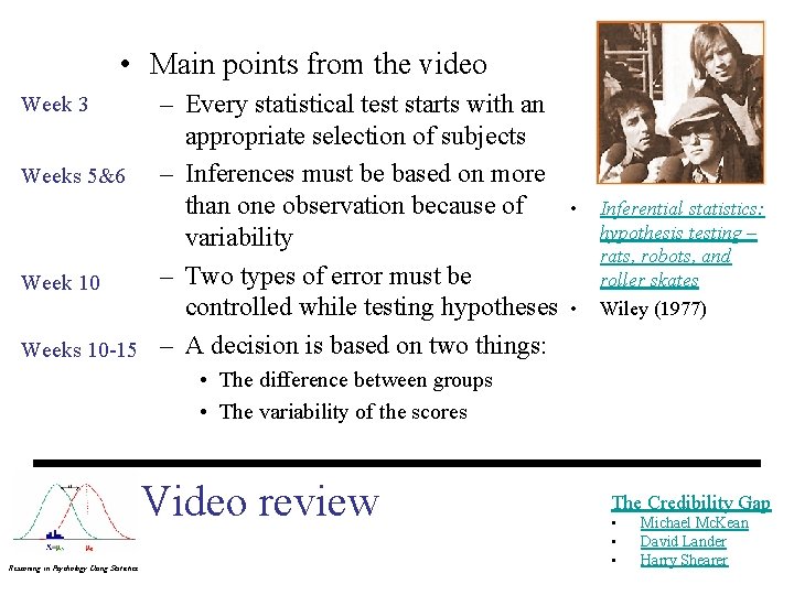  • Main points from the video – Every statistical test starts with an