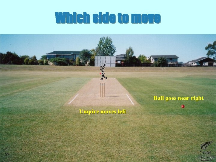 Which side to move Ball goes near right Umpire moves left 37 Which side to move Ball goes near right Umpire moves left 37
