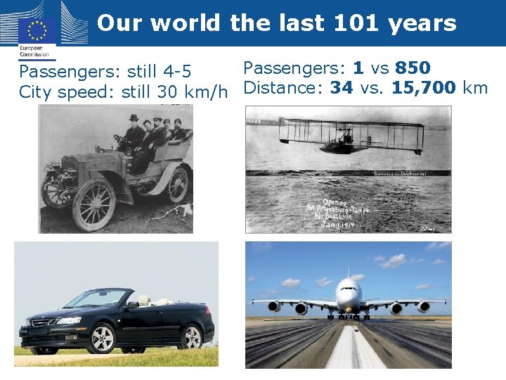 Our world the last 101 years Passengers: 1 vs 850 Passengers: still 4 -5