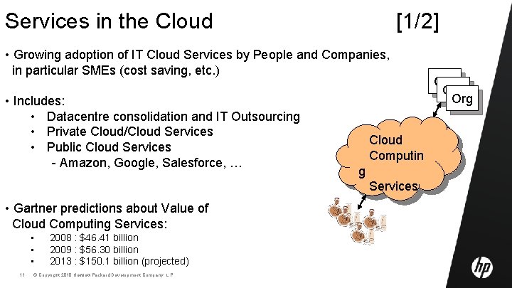 Services in the Cloud [1/2] • Growing adoption of IT Cloud Services by People