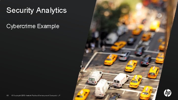 Security Analytics Cybercrime Example 63 © Copyright 2010 Hewlett-Packard Development Company, L. P. 
