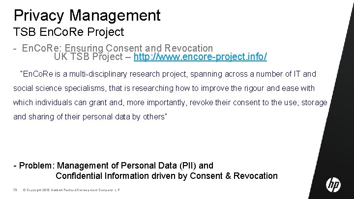  Privacy Management TSB En. Co. Re Project - En. Co. Re: Ensuring Consent