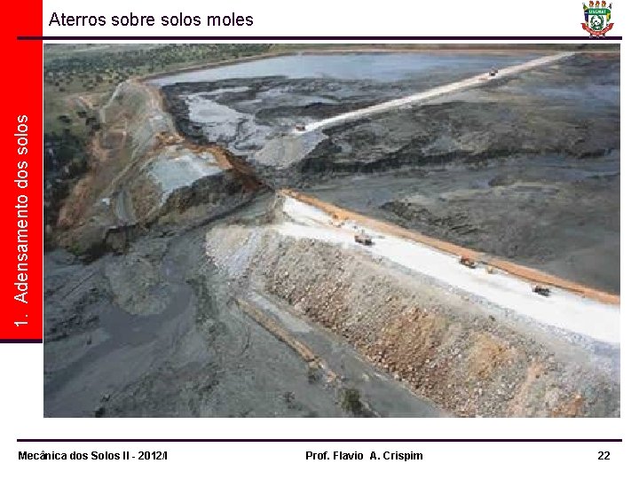 1. Adensamento dos solos Aterros sobre solos moles Mecânica dos Solos II - 2012/I