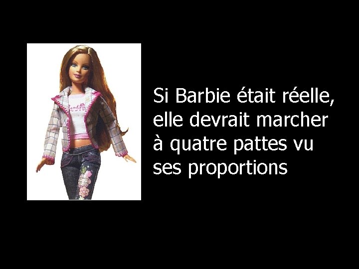 Si Barbie était réelle, elle devrait marcher à quatre pattes vu ses proportions 