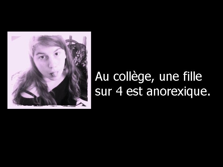 Au collège, une fille sur 4 est anorexique. 