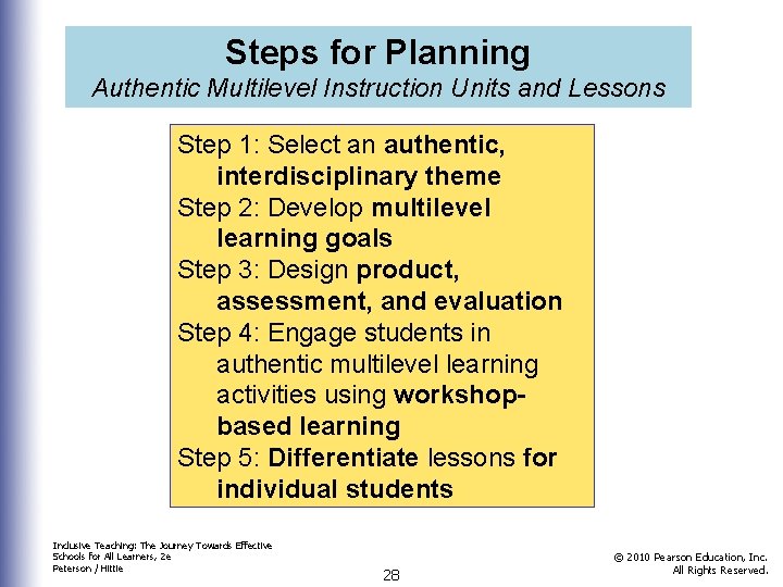 Steps for Planning Authentic Multilevel Instruction Units and Lessons Step 1: Select an authentic,