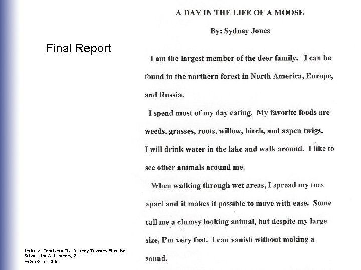 Final Report Inclusive Teaching: The Journey Towards Effective Schools for All Learners, 2 e