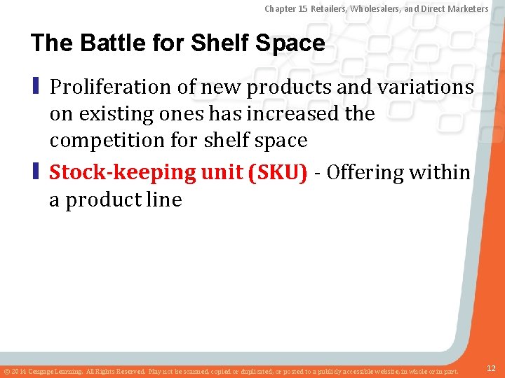Chapter 15 Retailers, Wholesalers, and Direct Marketers The Battle for Shelf Space ▮ Proliferation