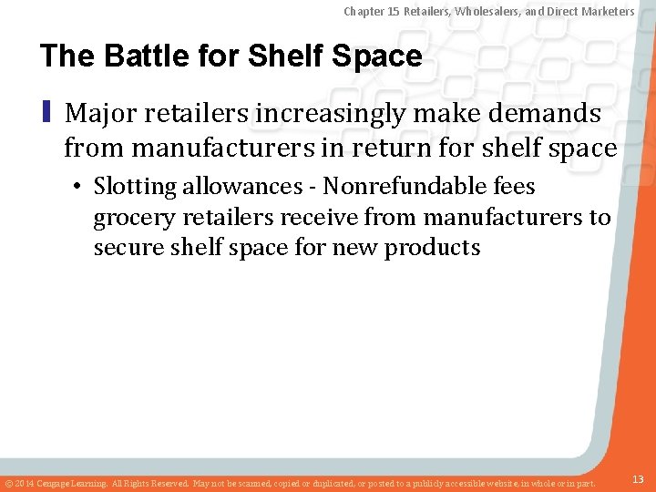 Chapter 15 Retailers, Wholesalers, and Direct Marketers The Battle for Shelf Space ▮ Major