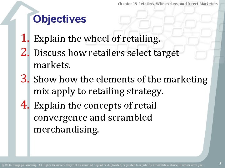 Chapter 15 Retailers, Wholesalers, and Direct Marketers Objectives 1. Explain the wheel of retailing.