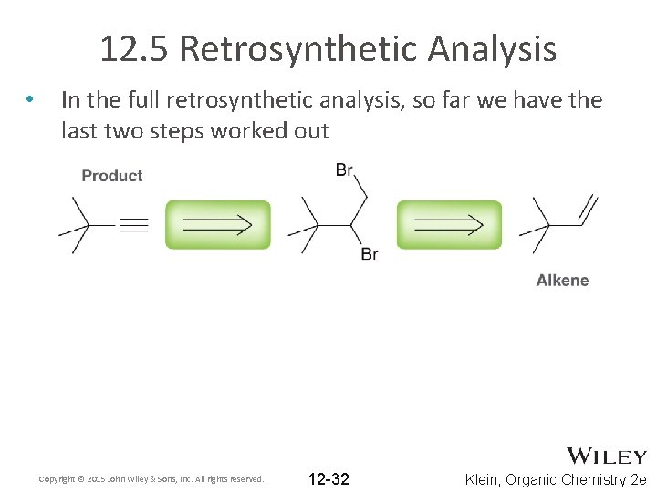 12. 5 Retrosynthetic Analysis • In the full retrosynthetic analysis, so far we have