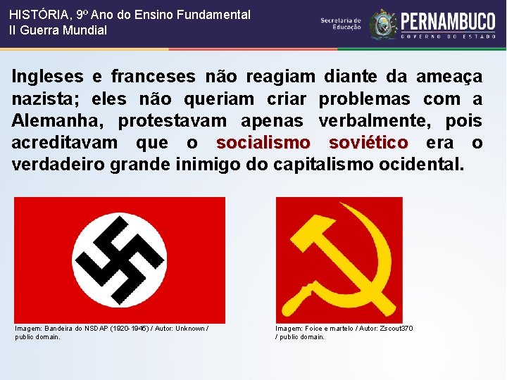 HISTÓRIA, 9º Ano do Ensino Fundamental II Guerra Mundial Ingleses e franceses não reagiam