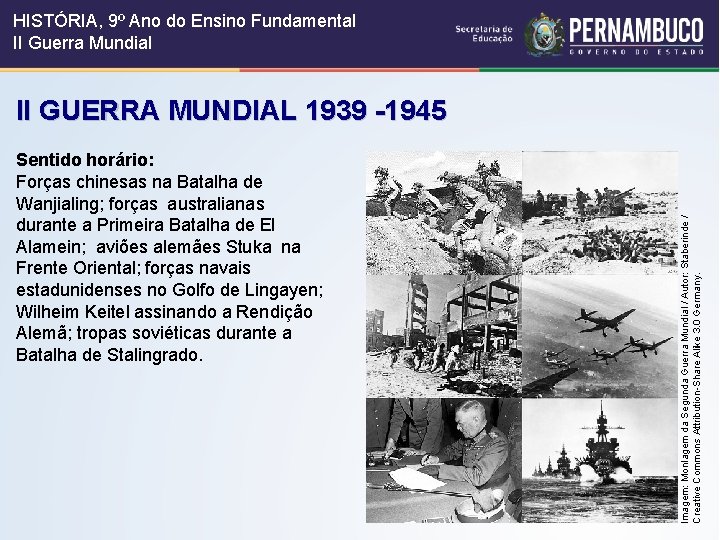 HISTÓRIA, 9º Ano do Ensino Fundamental II Guerra Mundial Sentido horário: Forças chinesas na