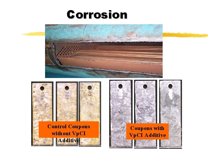 Corrosion Control Coupons without Vp. CI Additive Coupons with Vp. CI Additive 