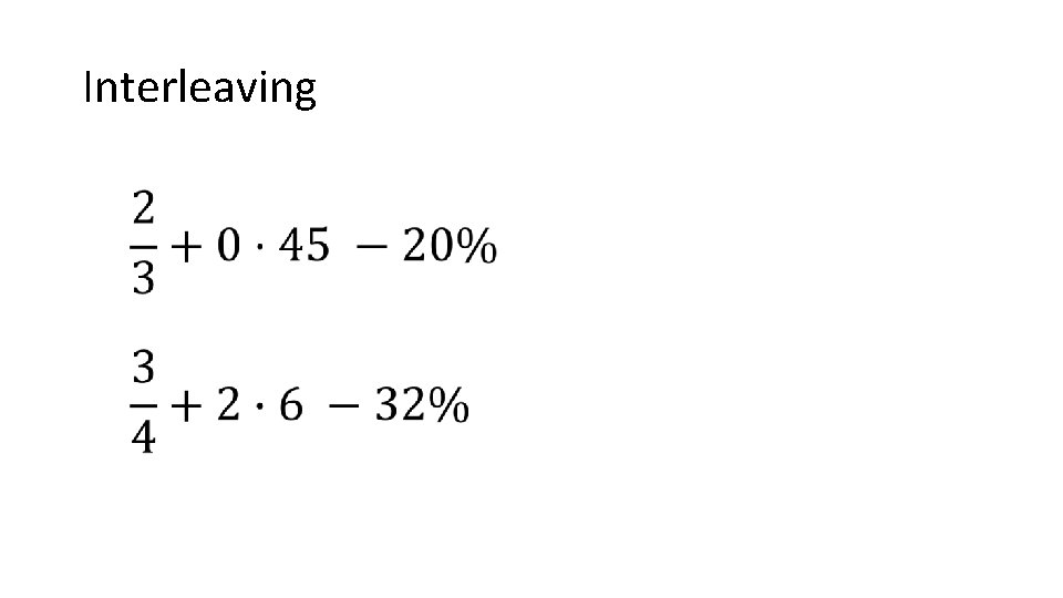 Interleaving 