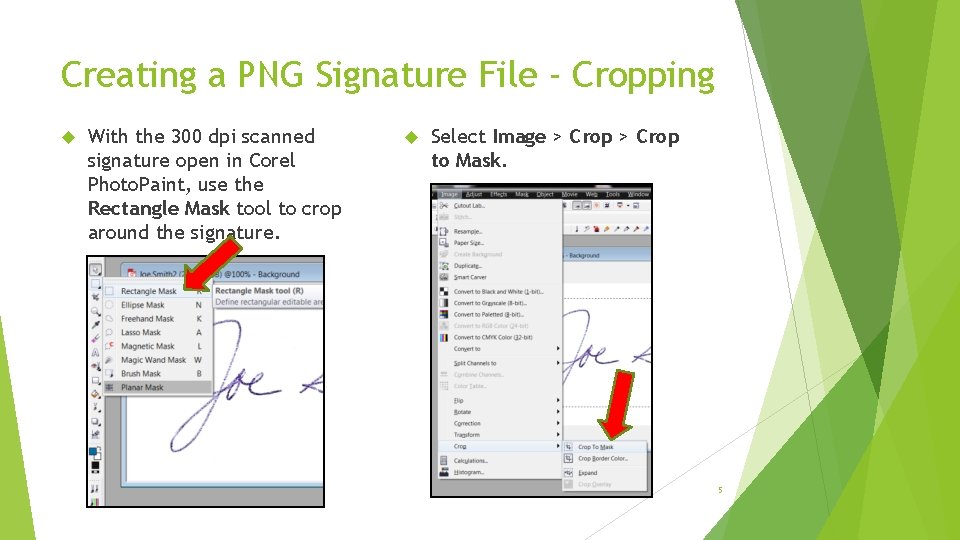 Creating a PNG Signature File - Cropping With the 300 dpi scanned signature open