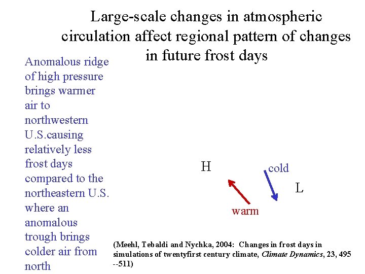 Large-scale changes in atmospheric circulation affect regional pattern of changes in future frost days Large-scale changes in atmospheric circulation affect regional pattern of changes in future frost days