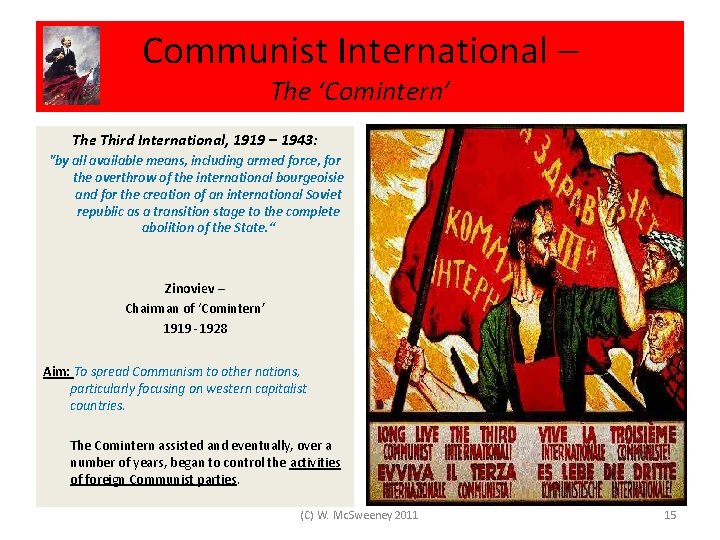 Communist International – The ‘Comintern’ The Third International, 1919 – 1943: "by all available