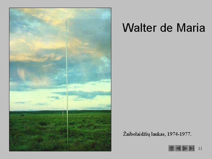 Walter de Maria Žaibolaidžių laukas, 1974 -1977. 11 