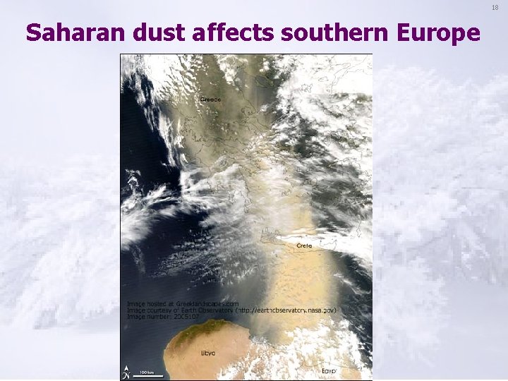 18 Saharan dust affects southern Europe 