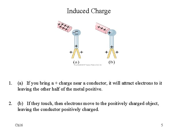 Induced Charge 1. (a) If you bring a + charge near a conductor, it