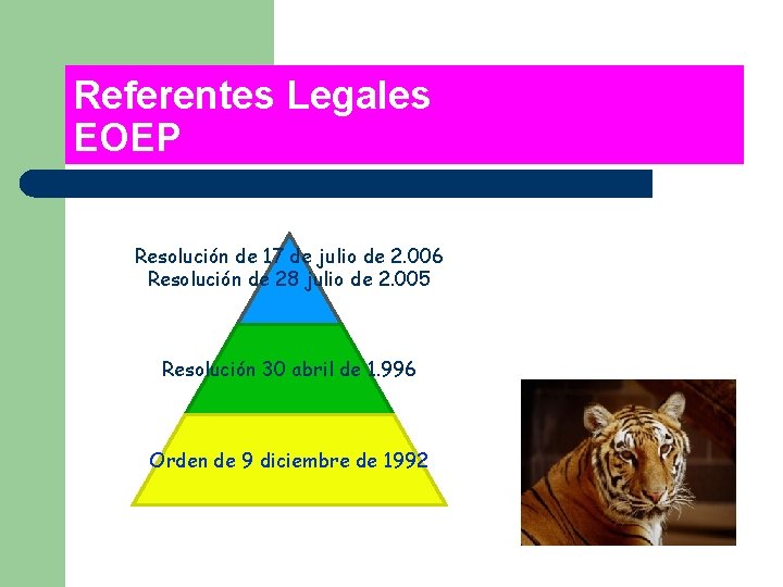 Referentes Legales EOEP Resolución de 17 de julio de 2. 006 Resolución de 28