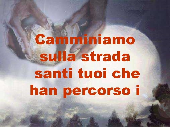 Camminiamo sulla strada santi tuoi che han percorso i 