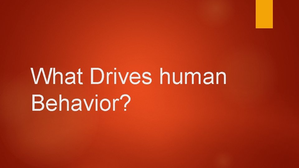 What Drives human Behavior? 