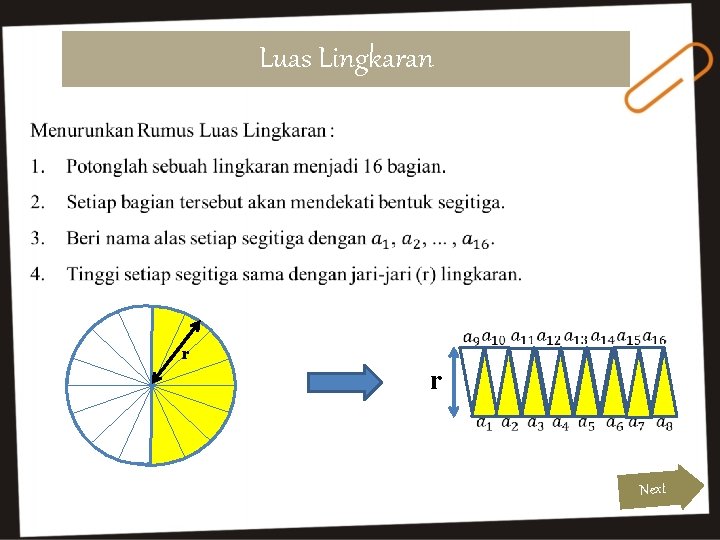 Luas Lingkaran r Next 