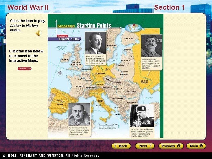 World War II Click the icon to play Listen to History audio. Click the