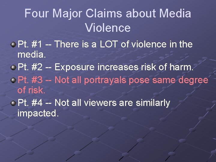 Four Major Claims about Media Violence Pt. #1 -- There is a LOT of
