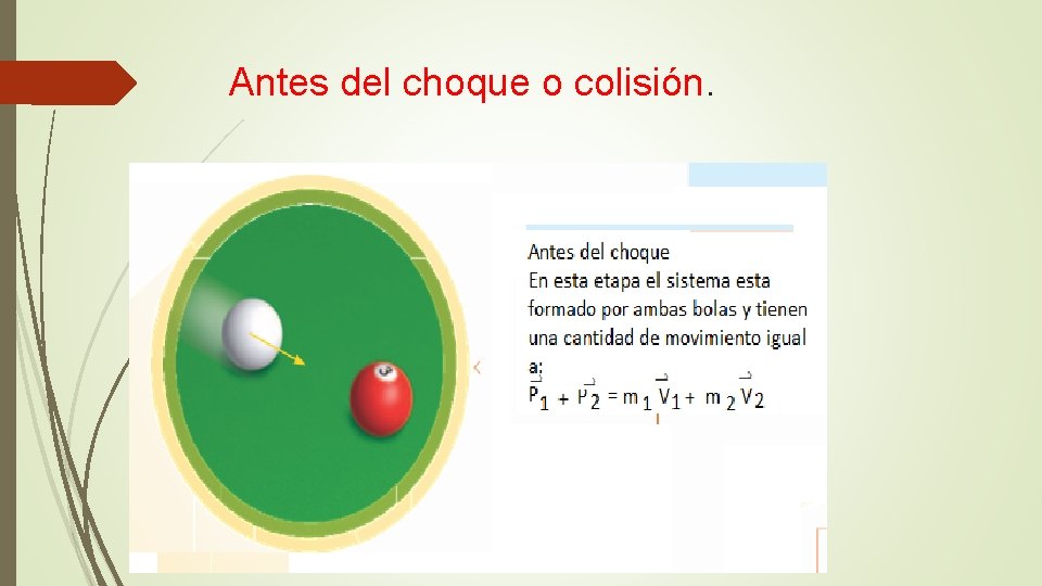 Antes del choque o colisión. 