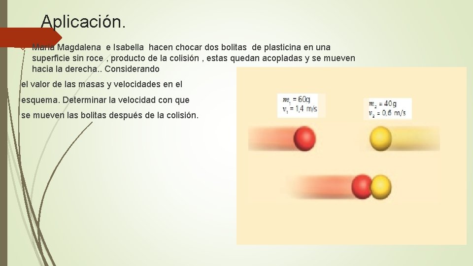 Aplicación. María Magdalena e Isabella hacen chocar dos bolitas de plasticina en una superficie