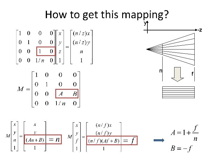 How to get this mapping? y -z n f 