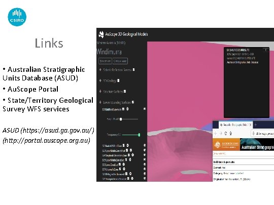 Links • Australian Stratigraphic Units Database (ASUD) • Au. Scope Portal • State/Territory Geological