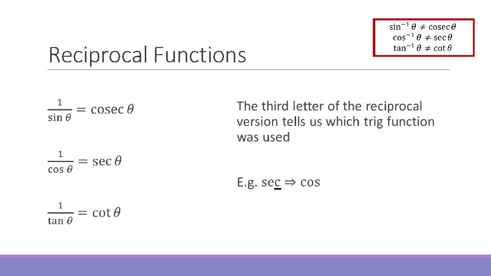  Reciprocal Functions 